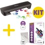 KIT Fellowes Plastificadora Arc A4 + Pack 100 fundas de plastificar AutoAdhesivas Brillo A4 80 Micras