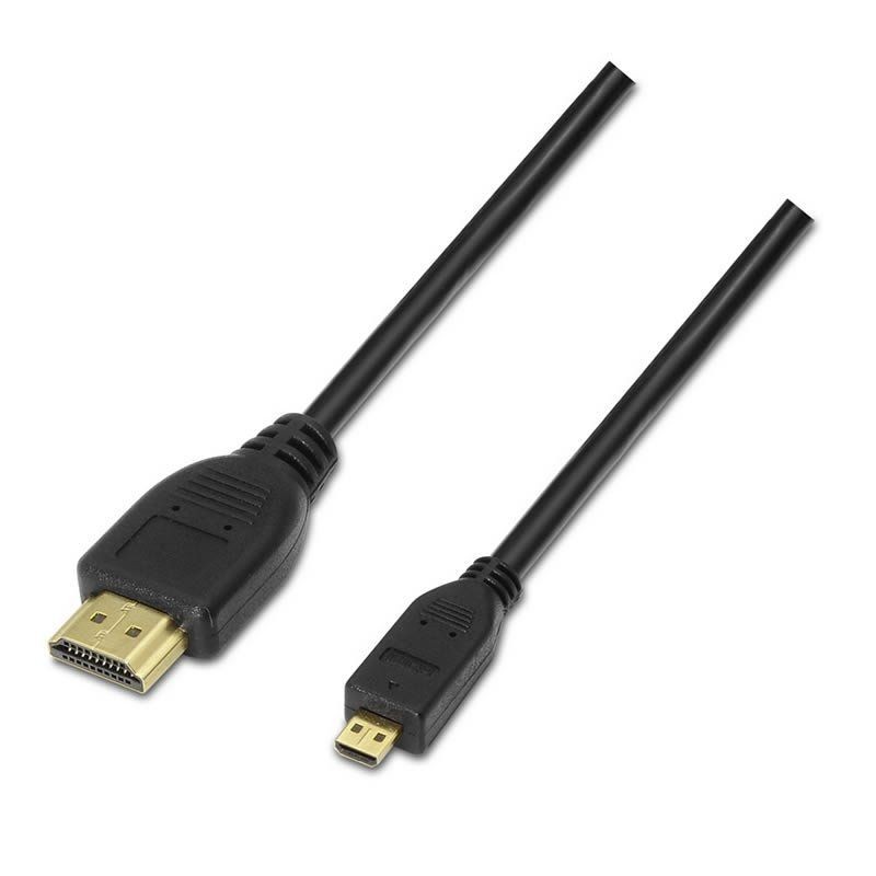 Cable Micro HDMI Aisens A119-0116/ HDMI - Micro HDMI/ 0.8m/ Negro - Imagen 1