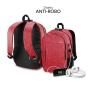 Mochila Subblim Urban Lock para Portátiles hasta 16'/ Puerto USB/ Antirrobo/ Rojo