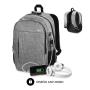 Mochila Subblim Urban Lock para Portátiles hasta 16'/ Puerto USB/ Antirrobo/ Gris