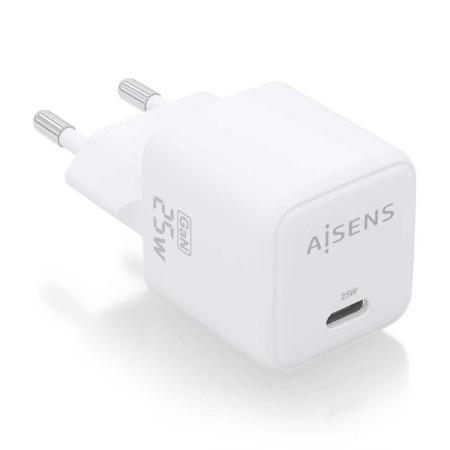 Cargador Gan de Pared Aisens ASCH-25W1P012-W/ 1xUSB Tipo-C/ 25W