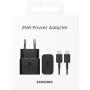 Cargador de Pared Samsung EP-T2510XBEGEU/ 1xUSB Tipo-C + Cable USB Tipo-C/ 25W