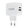 Cargador de Pared TooQ TQWC-2SC02WT/ 1xUSB Tipo-C/ 1x USB/ 27W