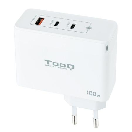 Cargador de Pared TooQ TQWC-GANQC2PD100W/ 2xUSB Tipo-C/ 1xUSB/ 100W