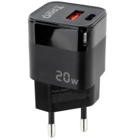 Cargador de Pared TooQ TQWC-QCPD20/ 1xUSB Tipo-C/ 1xUSB/ 20W