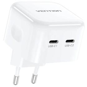 Cargador Gan de Pared Vention FBPW0-EU/ 2xUSB Tipo-C/ 35W