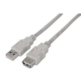 Cable Alargador USB 2.0 Aisens A101-0013/ USB Macho - USB Hembra/ Hasta 2.5W/ 60Mbps/ 1.8m/ Beige