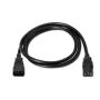 Cable Alargador de Alimentación CPU Aisens A132-0171/ IEC C13 Hembra - IEC C14 Macho/ Hasta 1500W/ 1.5m/ Negro