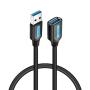 Cable Alargador USB 3.0 Vention CBHBI/ USB Macho - USB Hembra/ 5Gbps/ 3m/ Negro