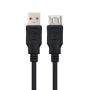 Cable Alargador USB 2.0 Nanocable 10.01.0203-BK/ USB Macho - USB Hembra/ 1.8m/ Negro