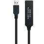 Cable Alargador Amplificador USB 3.0 Nanocable 10.01.0312/ USB Macho - USB Hembra/ 10m/ Negro