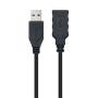 Cable Alargador USB 3.0 Nanocable 10.01.0901-BK/ USB Macho - USB Hembra/ 1m/ Negro