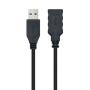 Cable Alargador USB 3.0 Nanocable 10.01.0903-BK/ USB Macho - / USB Hembra/ 3m/ Negro