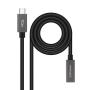 Cable Alargador USB 3.2 Nanocable 10.01.4400/ USB Tipo-C Macho - USB Tipo-C Hembra/ 50cm/ Negro