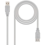 Cable Alargador USB 2.0 Nanocable 10.01.0204/ USB Macho - USB Hembra/ 3m/ Beige