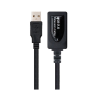 Cable Alargador USB 2.0 Nanocable 10.01.0211/ USB Macho - USB Hembra/ 5m/ Negro