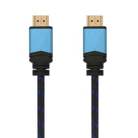 Cable HDMI 2.0 4K Aisens A120-0357/ HDMI Macho - HDMI Macho/ Hasta 10W/ 2250Mbps/ 2m/ Negro/ Azul