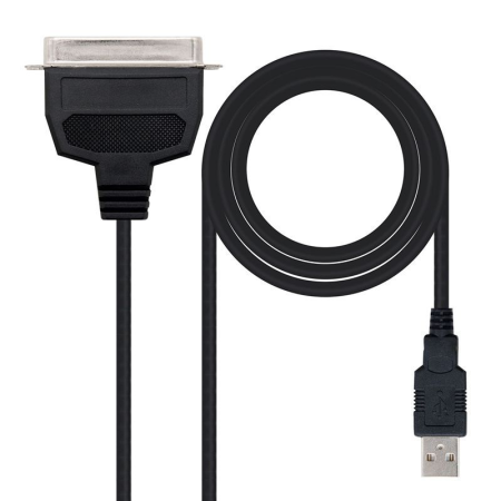 Cable Conversor impresora Nanocable 10.03.0001/ USB Macho - CN36 Macho/ 1.5m/ Negro