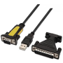 Cable Conversor impresora Nanocable 10.03.0002/ USB Macho - DB9 Macho/ DB25 Macho