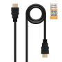 Cable HDMI 2.0 4K Nanocable 10.15.3601-L150/ HDMI Macho - HDMI Macho/ 1.5m/ Certificado/ Negro