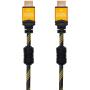 Cable HDMI 2.0 4K Nanocable 10.15.1602/ HDMI Macho - HDMI Macho/ 1.5m/ Negro/ Naranja