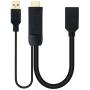 Cable Conversor Nanocable 10.16.0205/ HDMI Macho - DisplayPort Hembra/ 20cm/ Negro