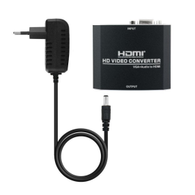 Conversor Nanocable 10.16.2101-BK/ HDMI Hembra - VGA Hembra/ Jack 3.5 Hembra/ 15cm/ Negro