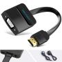 Conversor Vention 42161 HDMI Macho - VGA Hembra - Jack 3.5 Hembra/ 15cm/ Negro