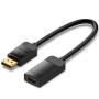 Cable Conversor Vention HBZBB/ DisplayPort Macho - HDMI 4K Hembra/ 15cm/ Negro