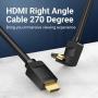 Cable HDMI 2.0 4K Acodado Vention AAQBF/ HDMI Macho - HDMI Macho/ 1m/ Negro