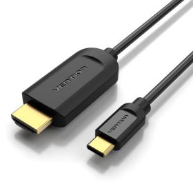 Cable Conversor HDMI 1.4 4K Vention CGUBG/ USB Tipo-C Macho - HDMI Macho/ 1.5m/ Negro