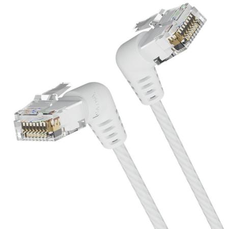 Cable de Red RJ45 UTP Vention IBOWF Cat.6A/ 1m/ Cabeza Rotatoria 360º/ Blanco