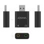 Tarjeta de Sonido Aisens A106-0768/ USB Macho - 2xJack 3.5 Hembra