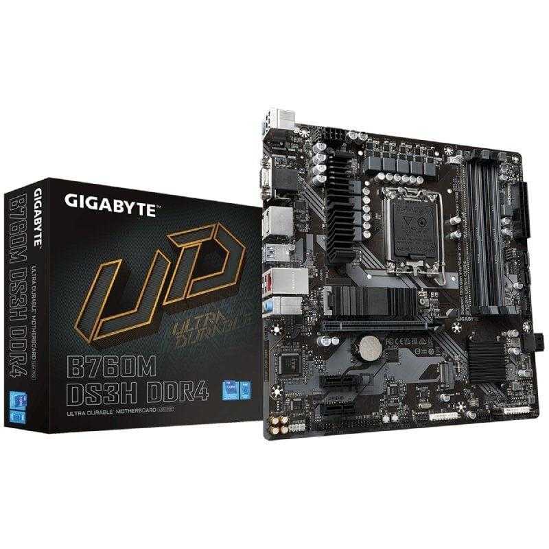 GIGABYTE Placa Base Gigabyte B760M DS3H DDR4 Socket 1700/ DDR4/ PCIe 4.0/ Micro ATX