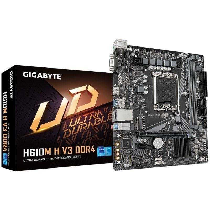 GIGABYTE Placa Base Gigabyte H610M H V3 DDR4 Socket 1700/ DDR4/ PCIe 4.0/ Micro ATX