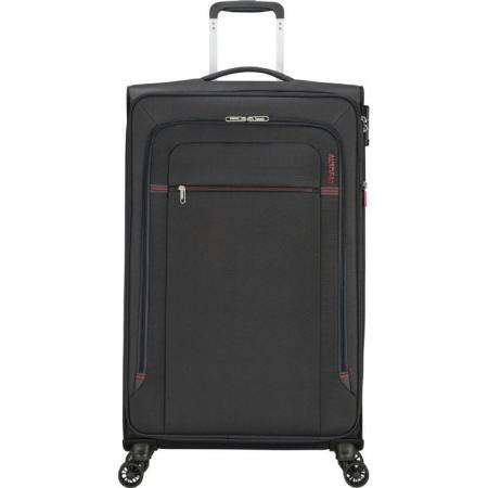 Maleta Mediana American Tourister Crosstrack Spinner Expansible 79cm/ 79x46.5x30.5cm/ 4 Ruedas/ Gris y Rojo