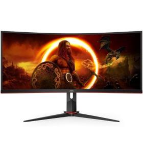 Monitor Gaming Ultrapanorámico Curvo AOC CU34G2X/BK  34'/ WQHD/ 1ms/ 144Hz/ VA/ Negro y Rojo