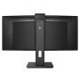 Monitor Profesional Ultrapanorámico Curvo Philips 346P1CRH 34'/ WQHD/ Webcam/ Multimedia/ Regulable en altura/ Negro