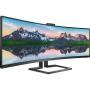 Monitor Profesional Ultrapanorámico Curvo Philips 499P9H 48.8'/ Dual QHD/ Webcam/ Multimedia/ Regulable en altura/ Negro