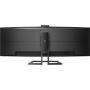 Monitor Profesional Ultrapanorámico Curvo Philips 499P9H 48.8'/ Dual QHD/ Webcam/ Multimedia/ Regulable en altura/ Negro