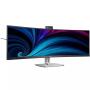 Monitor Profesional Ultraparonámico Curvo Philips 49B2U5900CH 48.8'/ Dual QHD/ Webcam/ Multimedia/ Regulable en altura/ Plata y 