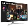 Smart Monitor LG 32SQ700S-W 31.5'/ 4K/ Smart TV/ Multimedia/ Regulable en altura/ Plata y Blanco