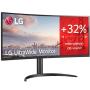 Monitor Profesional Ultrapanorámico Curvo LG 34WQ75C-B 34'/ WQHD/ Multimedia/ Regulable en altura/ Negro