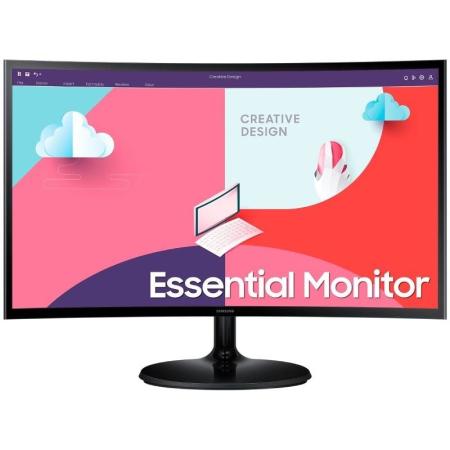 Monitor Curvo Samsung Essential Monitor S3 S24C364EAU/ 24'/ Full HD/ Negro