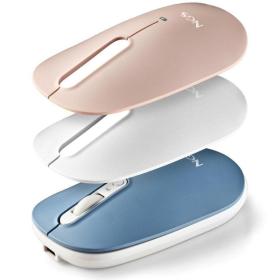 Ratón Inalámbrico por Bluetooth NGS Shell-RB/ Batería recargable/ Hasta 1600 DPI/ Azul/ Blanco/ Rosa