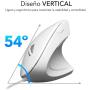 Ratón Ergonómico Subblim Glide Vertical Ergo Wired/ Hasta 1600 DPI/ Blanco