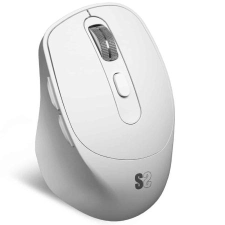 Ratón Ergonómico Inalámbrico por Bluetooth/ 2.4GHz Subblim Comfort Ergo Dual Battery/ Batería recargable/ Hasta 2400 DPI/ Blanco