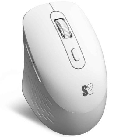 Ratón Ergonómico Inalámbrico por Bluetooth/ 2.4GHz Subblim Curve Ergo Dual Battery/ Batería recargable/ Hasta 1600 DPI/ Blanco