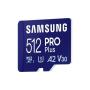 Tarjeta de Memoria Samsung PRO Plus 2023 512GB microSD XC/ Clase 10/ 180MBs