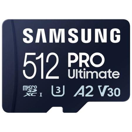 Tarjeta de Memoria Samsung Pro Ultimate 512GB microSD XC con Adaptador/ Clase 10/ 200MBs